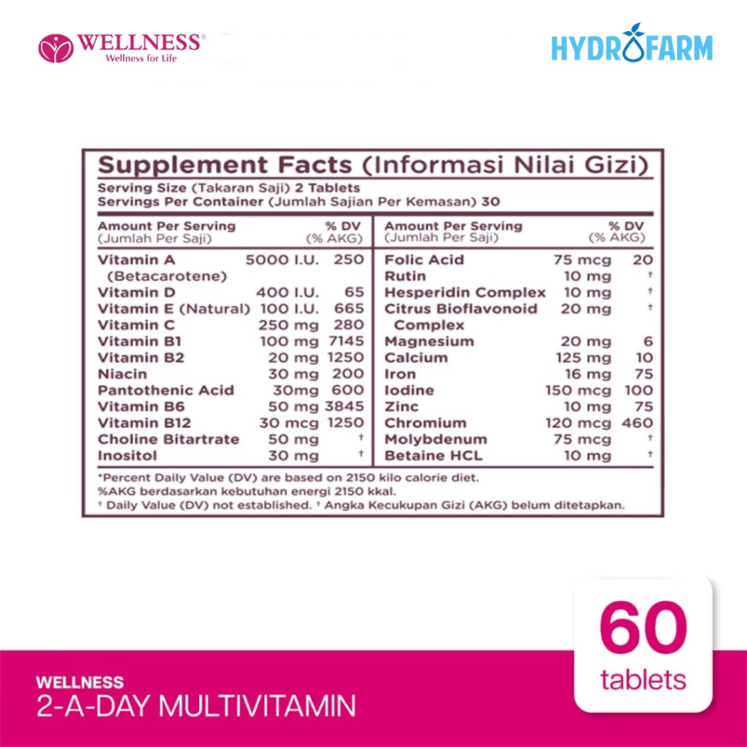 Wellness - Multi Vitamin / Mineral Formula 2-A-Day (60 Tablets)