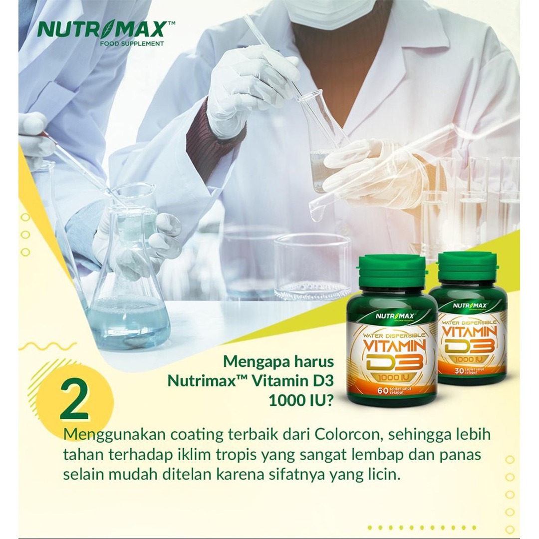 Nutrimax - Water Dispersible Vitamin D3 4000 IU Tablet Selaput / Suplemen Kesehatan Vitamin D3 4000 IU