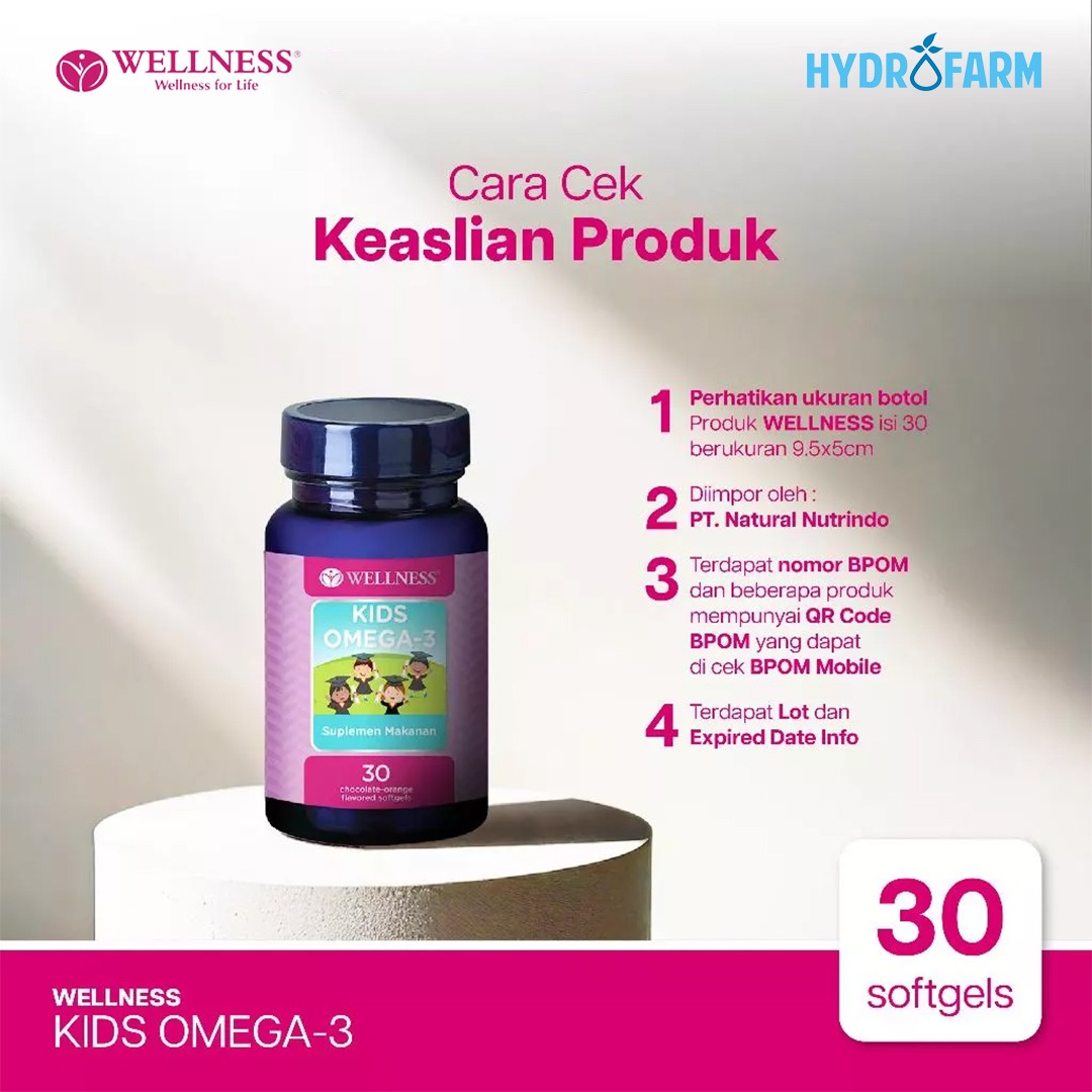 Wellness - Kids Omega - 3 / Suplemen Vitamin Anak Omega - 3 (30 softgel)