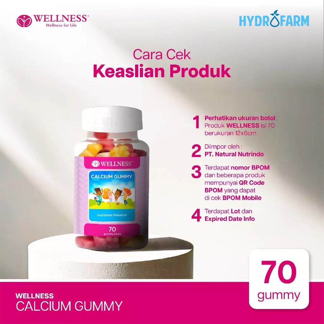 Wellness - Calcium Gummy / Suplemen Kesehatan Kalsium Anak Gummy (70 Tablet)
