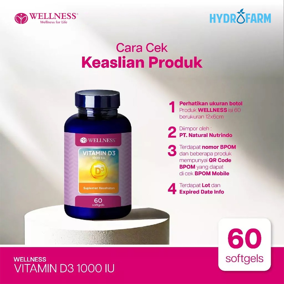 Wellness - Vitamin D3 1000 IU (60 Softgels)