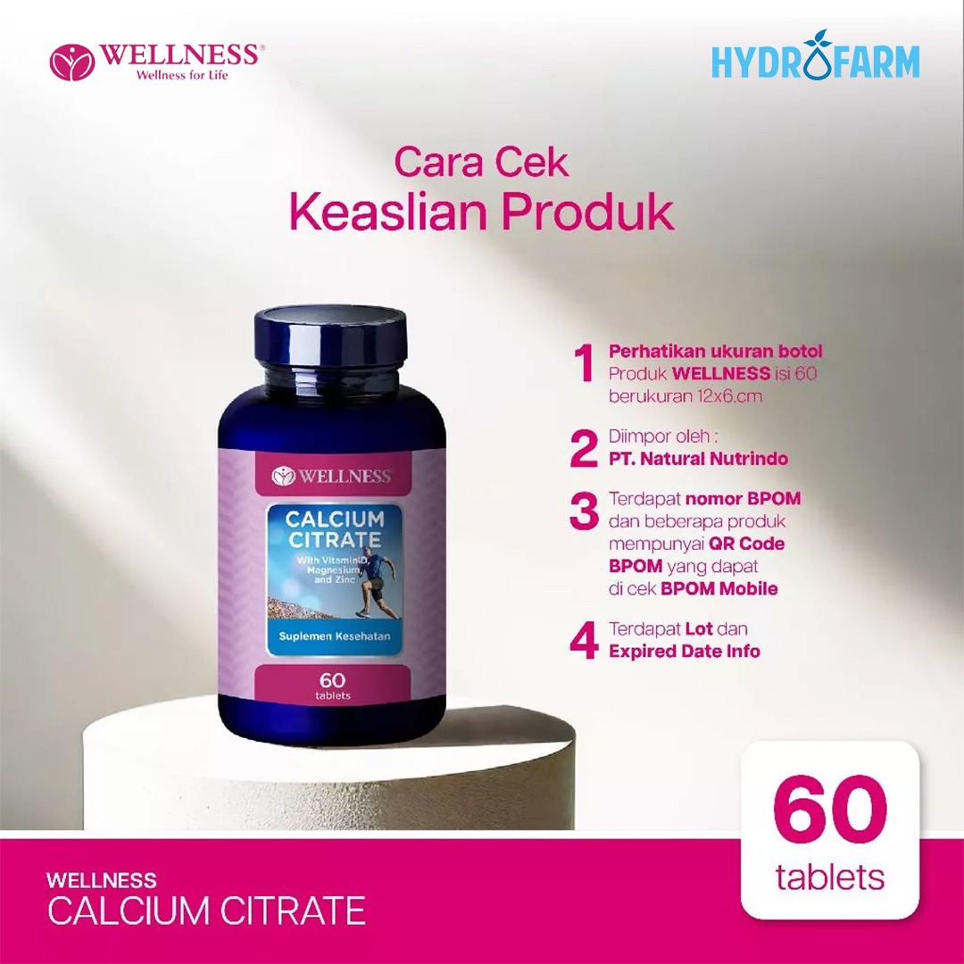 Wellness - Calcium Citrate With Vitamin D Magnesium and Zinc (60 Tablets)