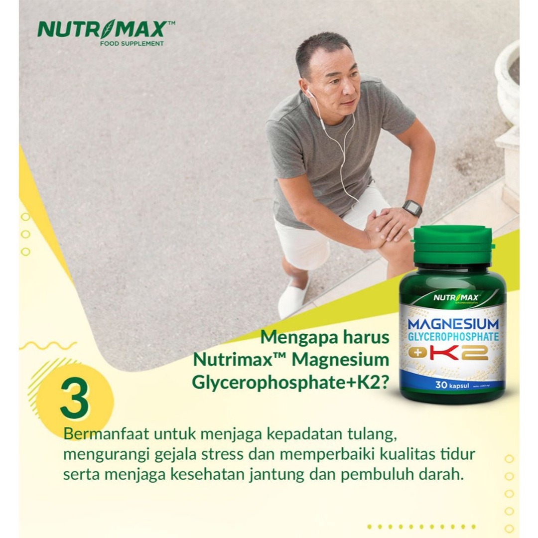 Nutrimax -  Vitamin Magnesium Glycerophosphate + K2 / Suplemen Kesehatan Magnesium K2