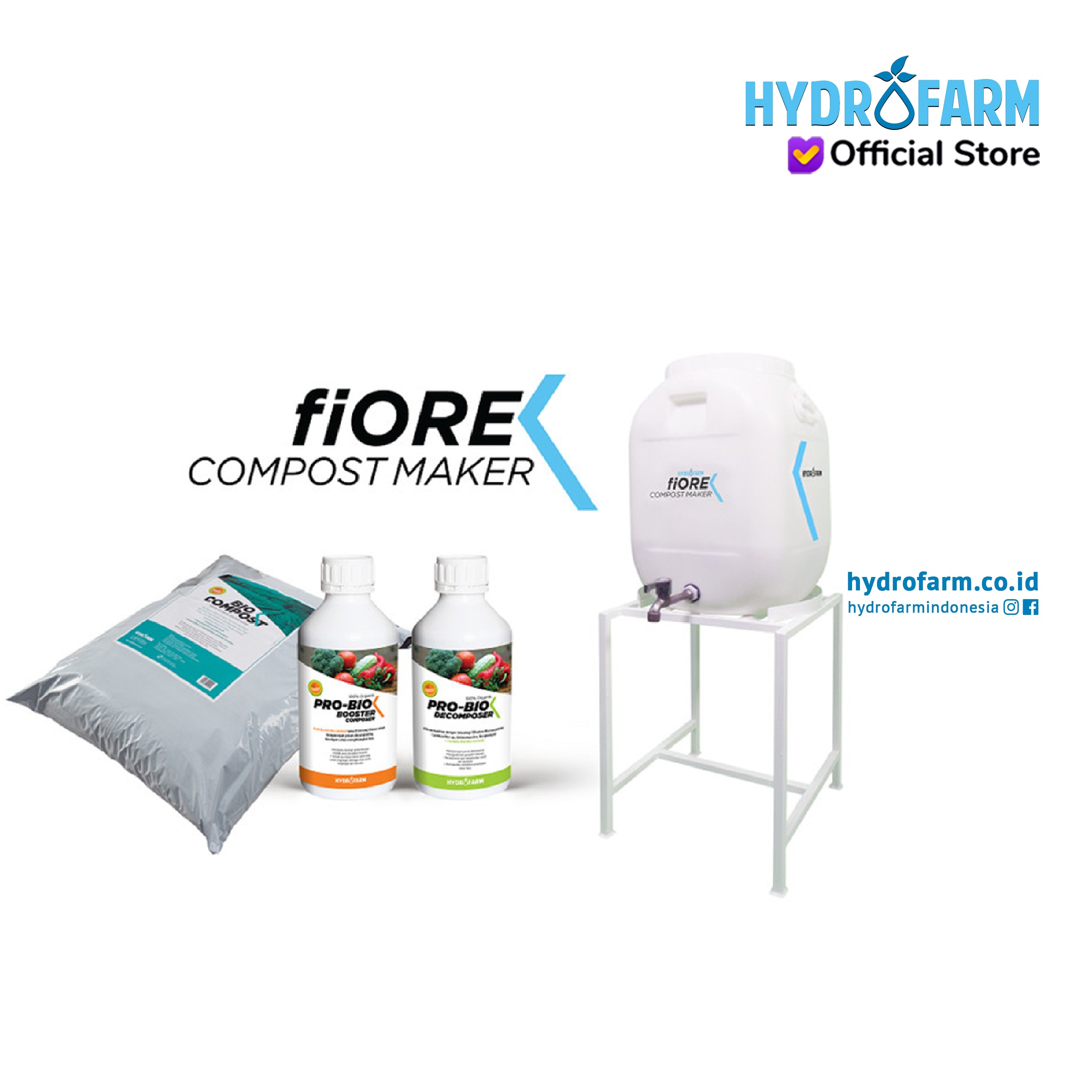 Sistem Pembuat Kompos / Fiore Compost Maker + Stand Kaki - Hydrofarm