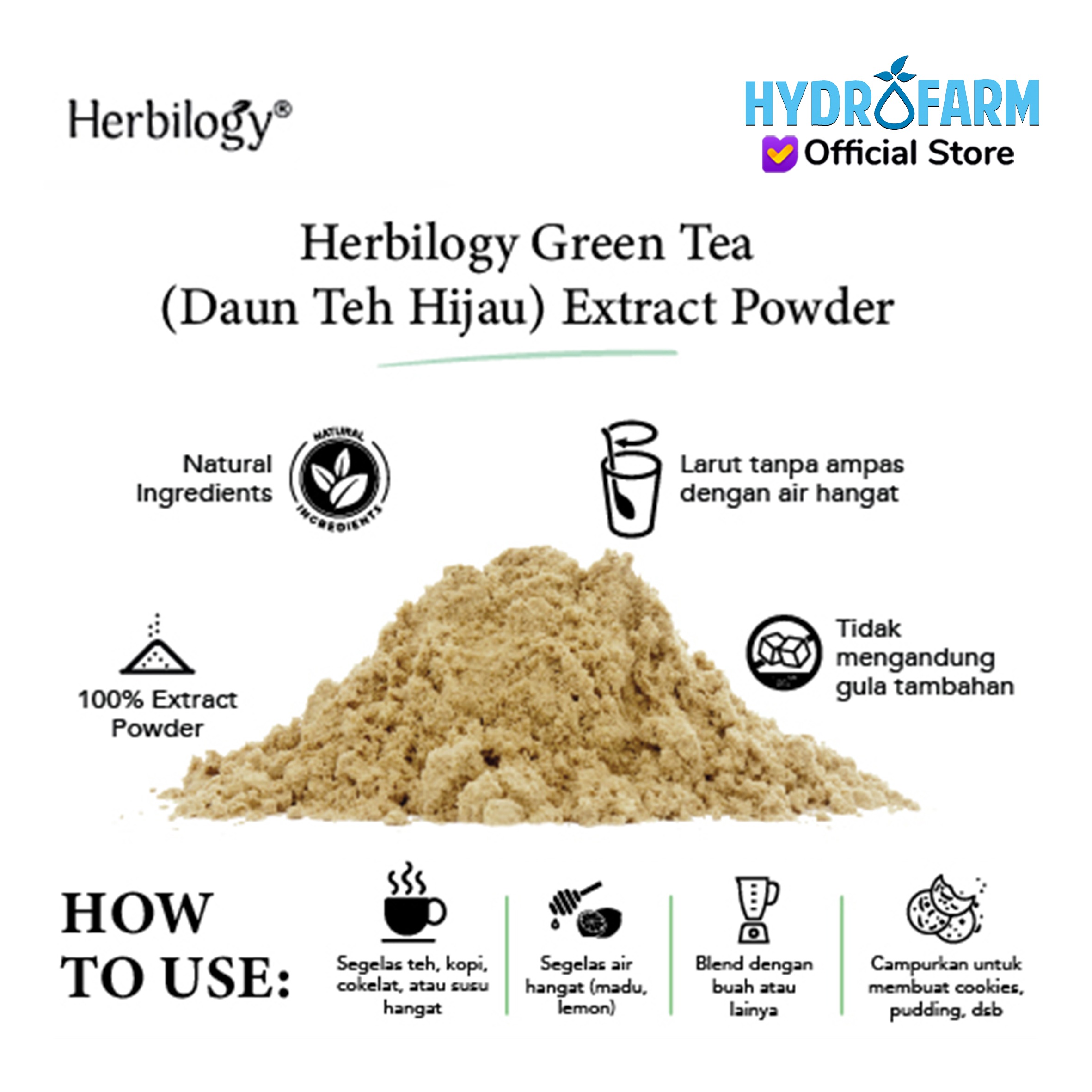 Herbilogy - Green Tea (Daun Teh Hijau) Extract Powder