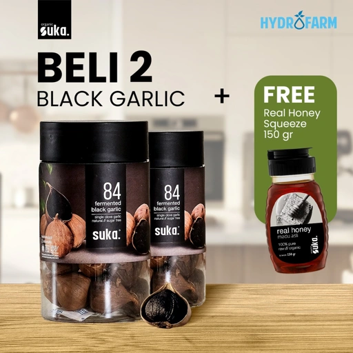 Image of 2. Paket isi 2 Fermented Black Garlic - Free Real Honey Squeeze 