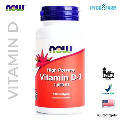 Image of Now - Vitamin D-3 1000 IU 180 Softgels