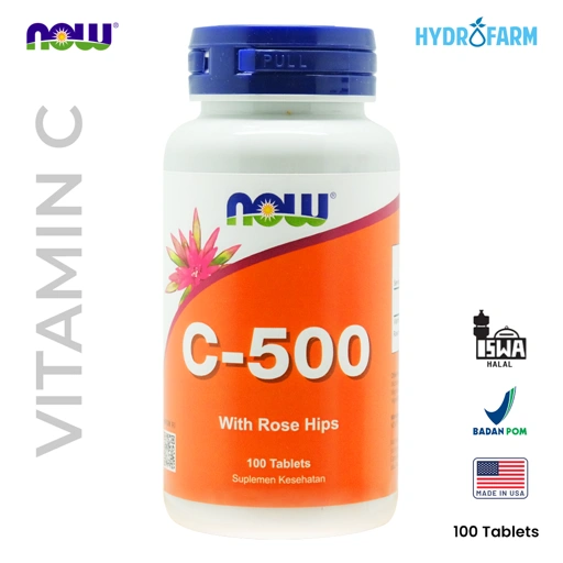 Image of Now - Vitamin C-500 With Rose Hips 100 Tablets