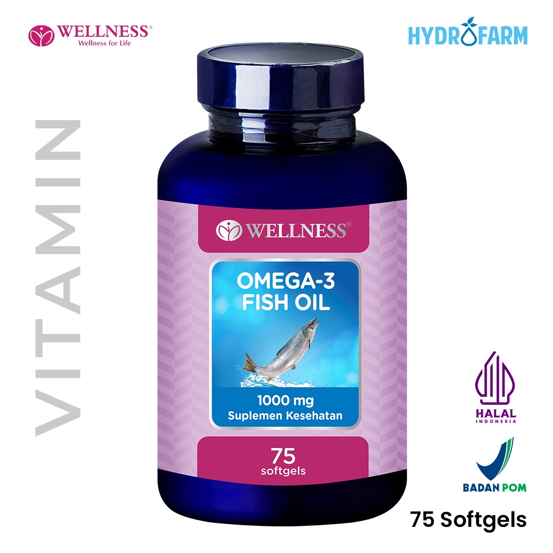 Wellness - Omega 3 Fish Oil 1000mg Bundle Promo Paket Buy1Get1 (75 Softgels)