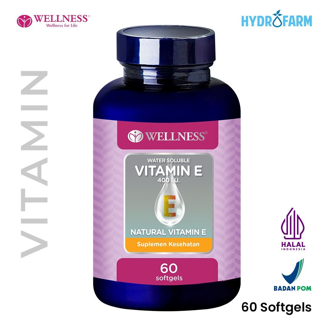 Wellness Natural Vitamin E 400 IU Water Soluble Bundle Promo Paket Buy1Get1 (60 Softgels)