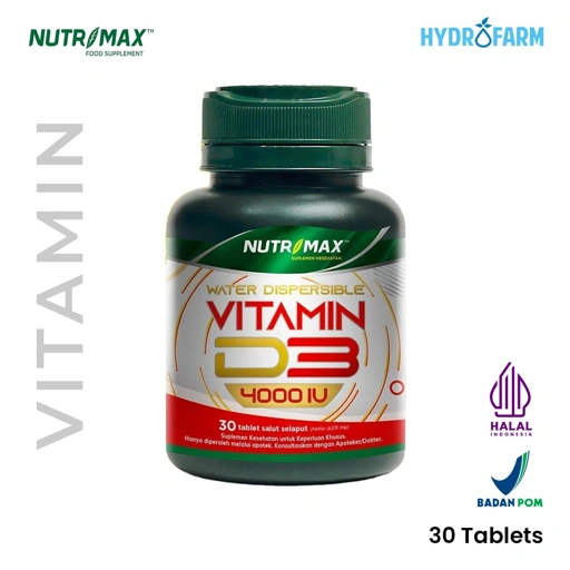 Nutrimax - Water Dispersible Vitamin D3 4000 IU Tablet Selaput / Suplemen Kesehatan Vitamin D3 4000 IU