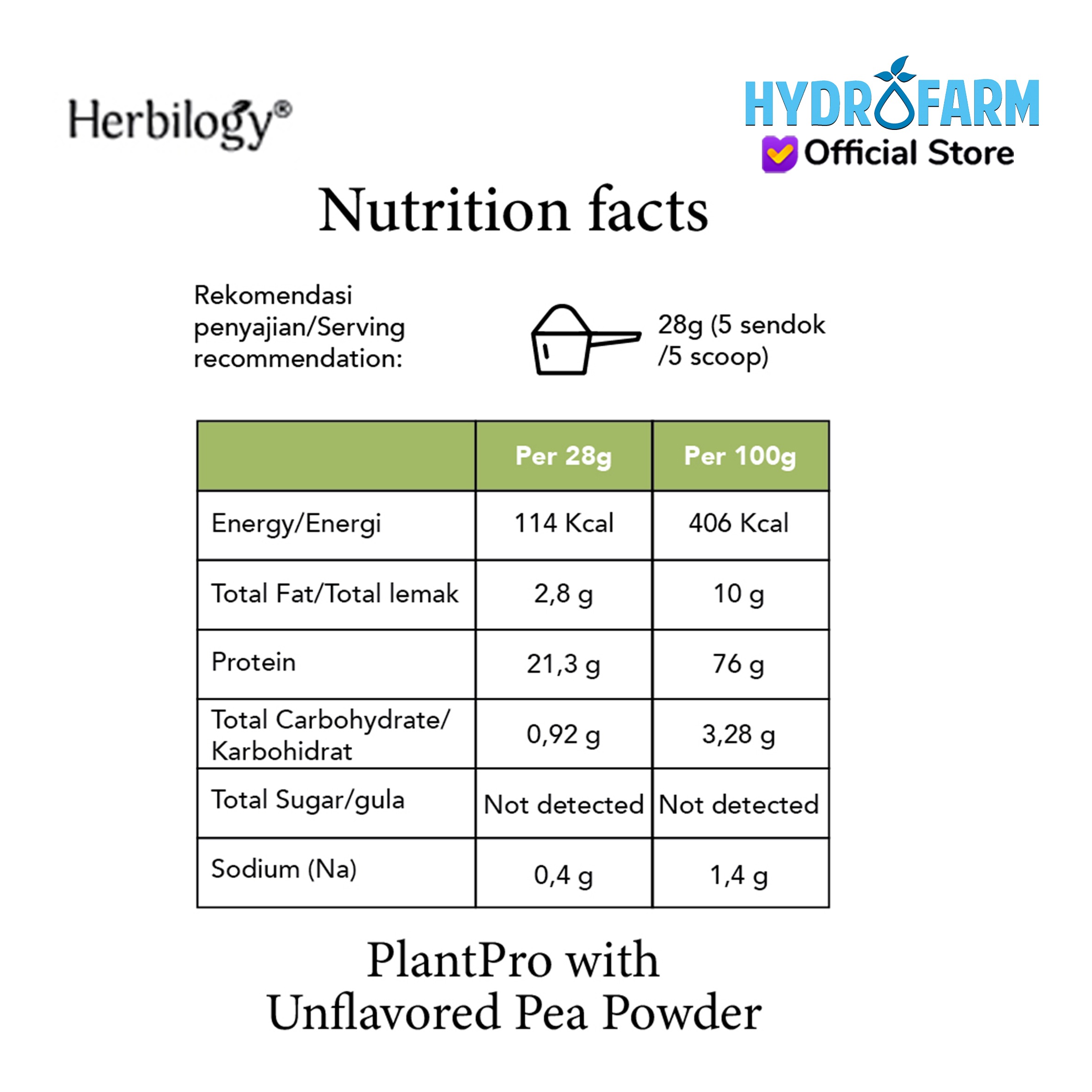 Herbilogy - Plantpro Protein Powder Unflavored 