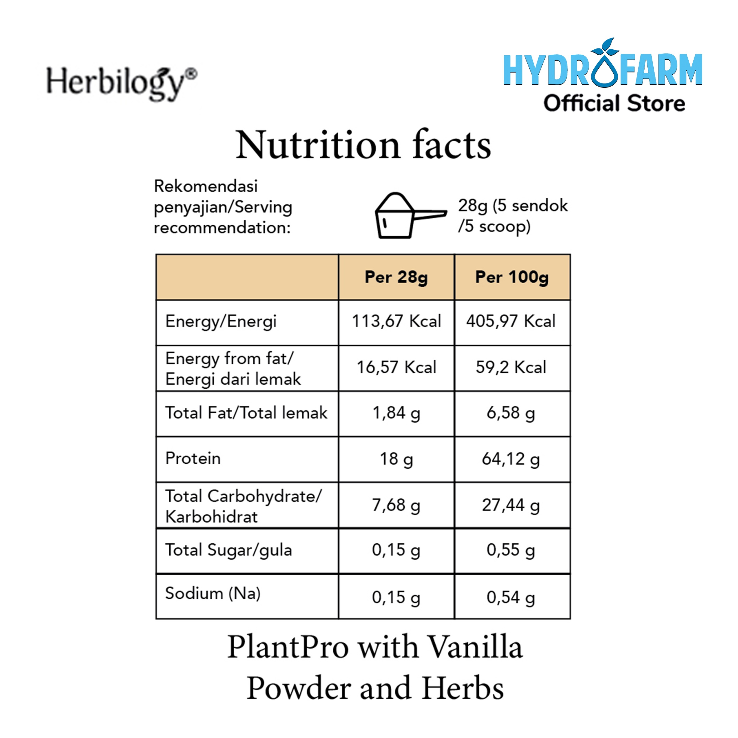 Herbilogy - Plantpro Protein Powder Vanilla And Herbs