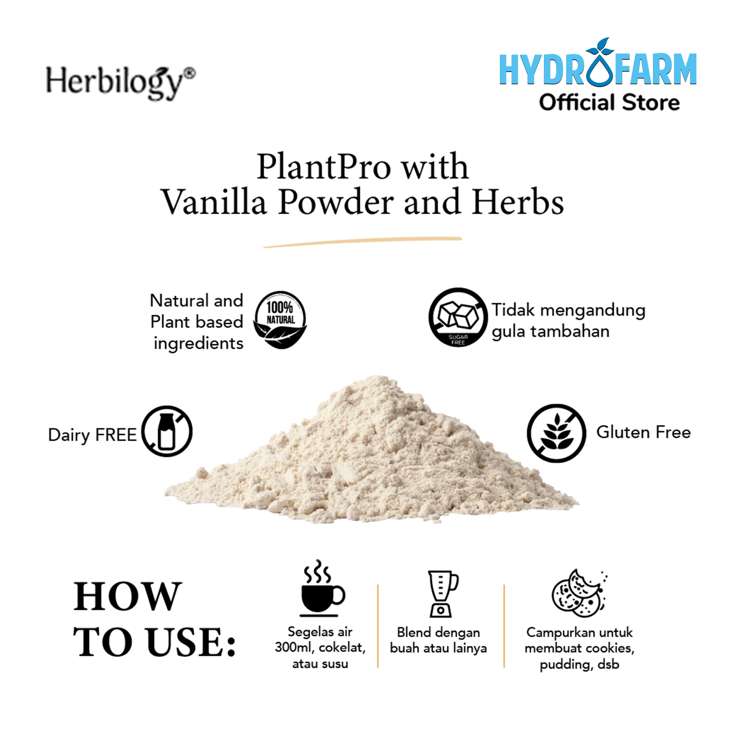 Herbilogy - Plantpro Protein Powder Vanilla And Herbs