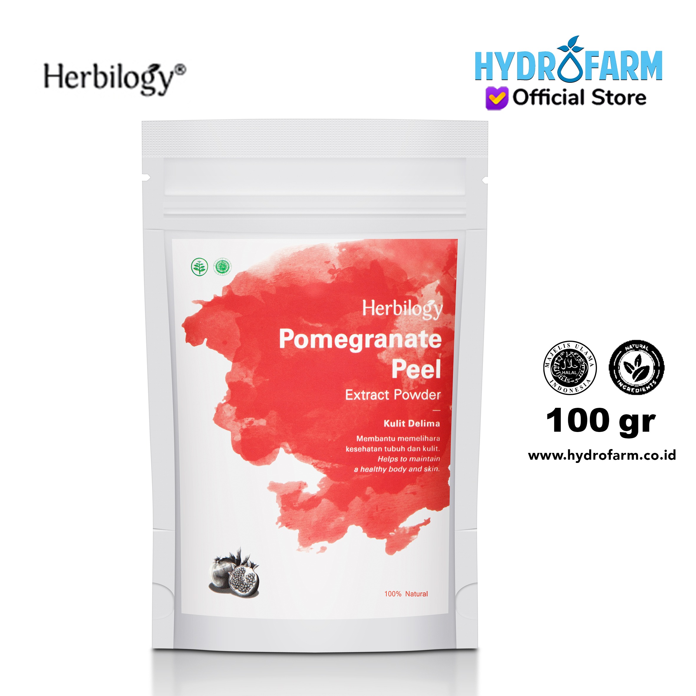 Herbilogy - Pomegranate Peel (Kulit Delima) Extract Powder 
