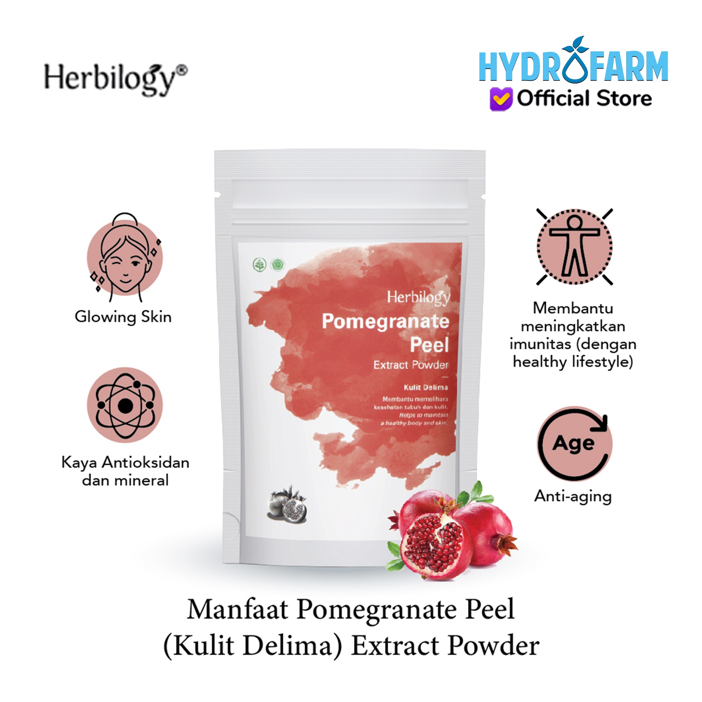 Herbilogy - Pomegranate Peel (Kulit Delima) Extract Powder 