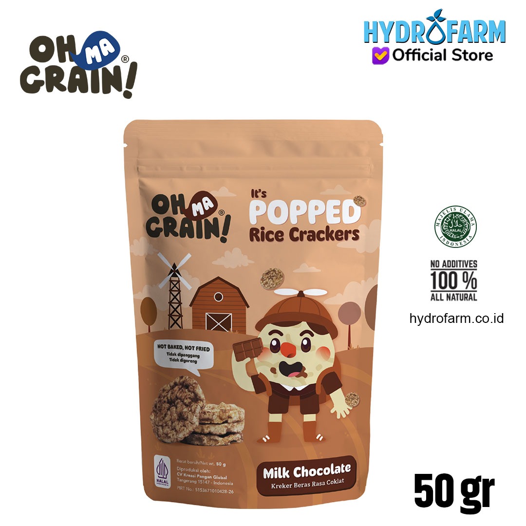 Popped Rice Crackers / Milk Chocolate - Oh Ma Grain