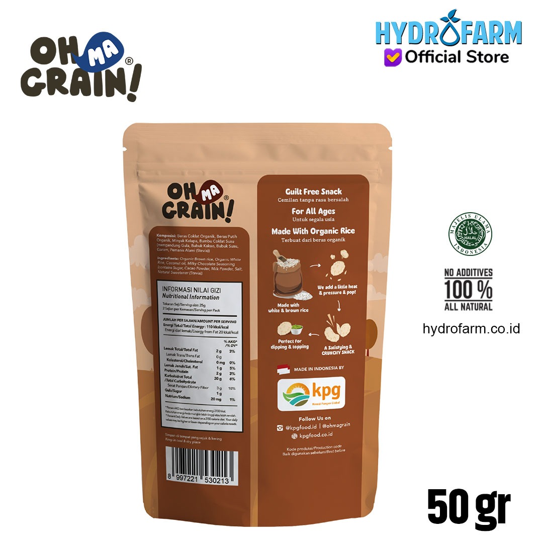 Popped Rice Crackers / Milk Chocolate - Oh Ma Grain