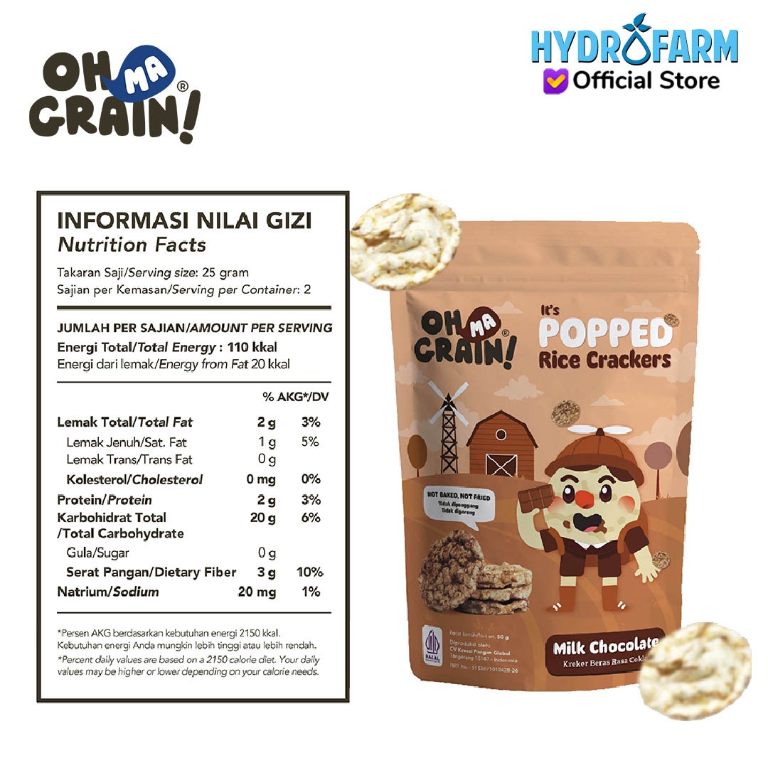 Popped Rice Crackers / Milk Chocolate - Oh Ma Grain