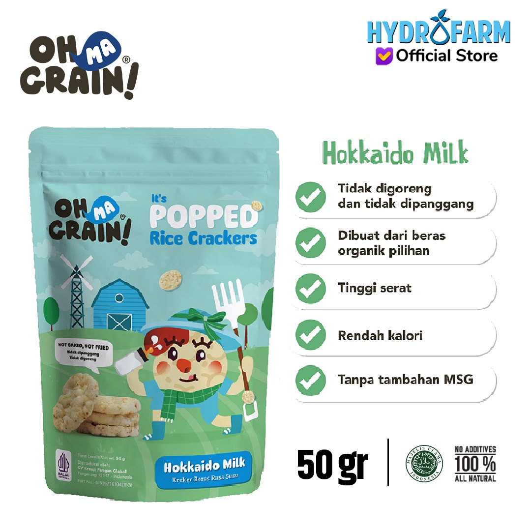 Popped Rice Crackers / Hokkaido Milk - Oh Ma Grain