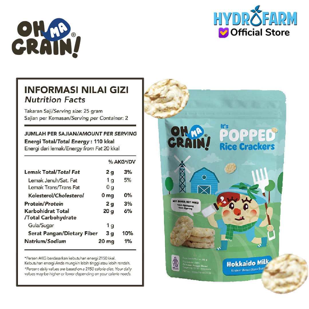 Popped Rice Crackers / Hokkaido Milk - Oh Ma Grain