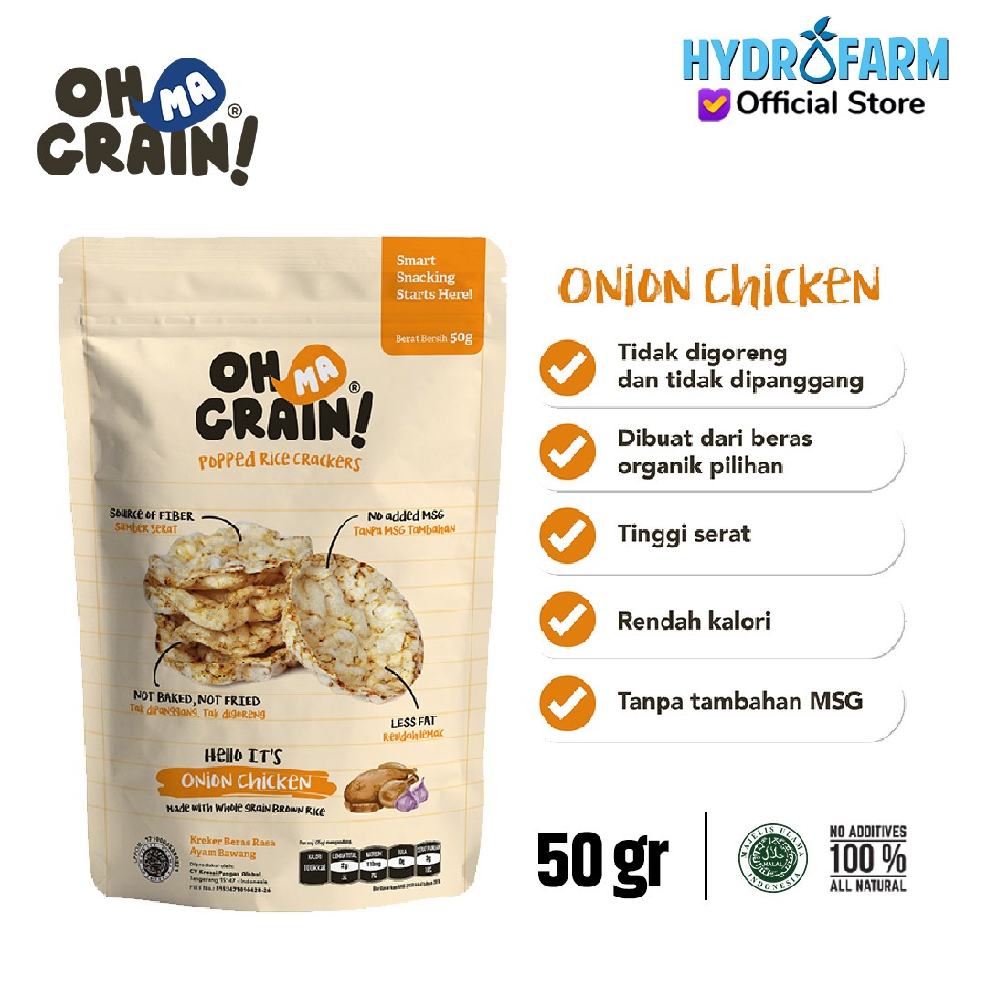 Popped Rice Crackers / Onion Chicken - Oh Ma Grain