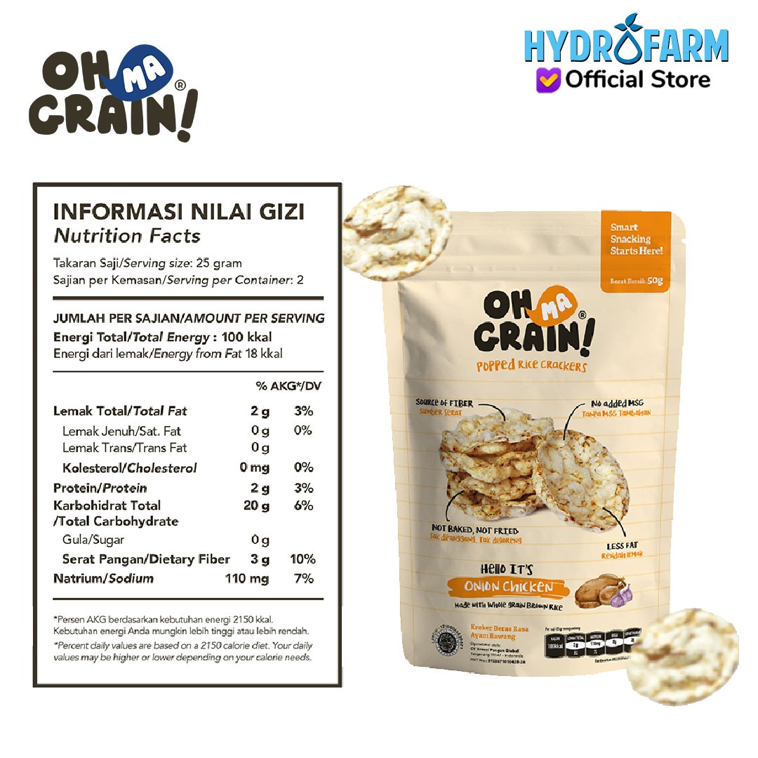 Popped Rice Crackers / Onion Chicken - Oh Ma Grain