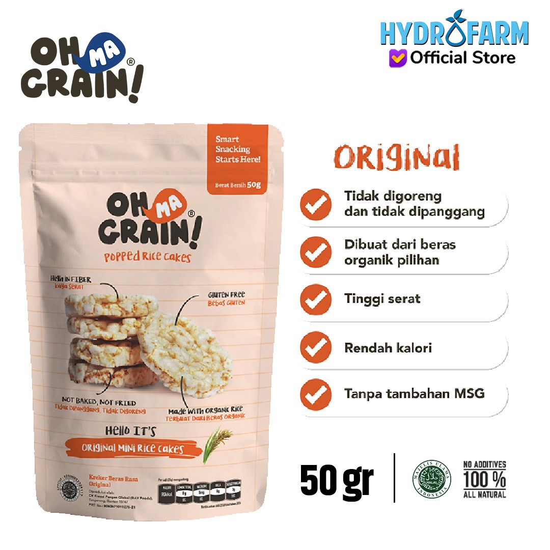 Popped Rice Crackers / Original - Oh Ma Grain