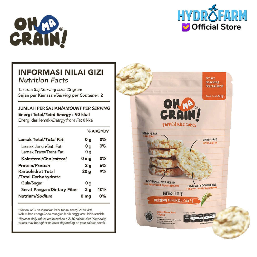 Popped Rice Crackers / Original - Oh Ma Grain