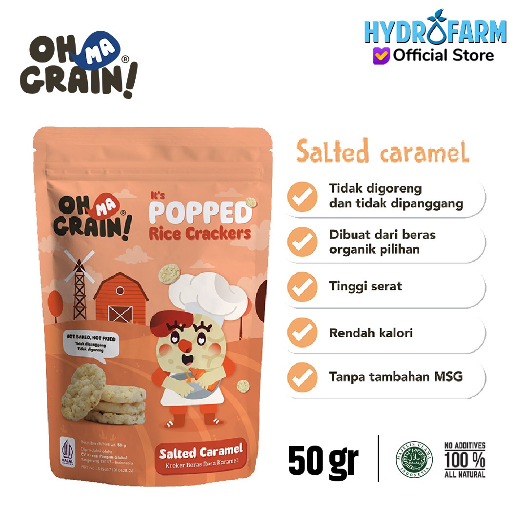 Popped Rice Crackers / Salted Caramel - Oh Ma Grain