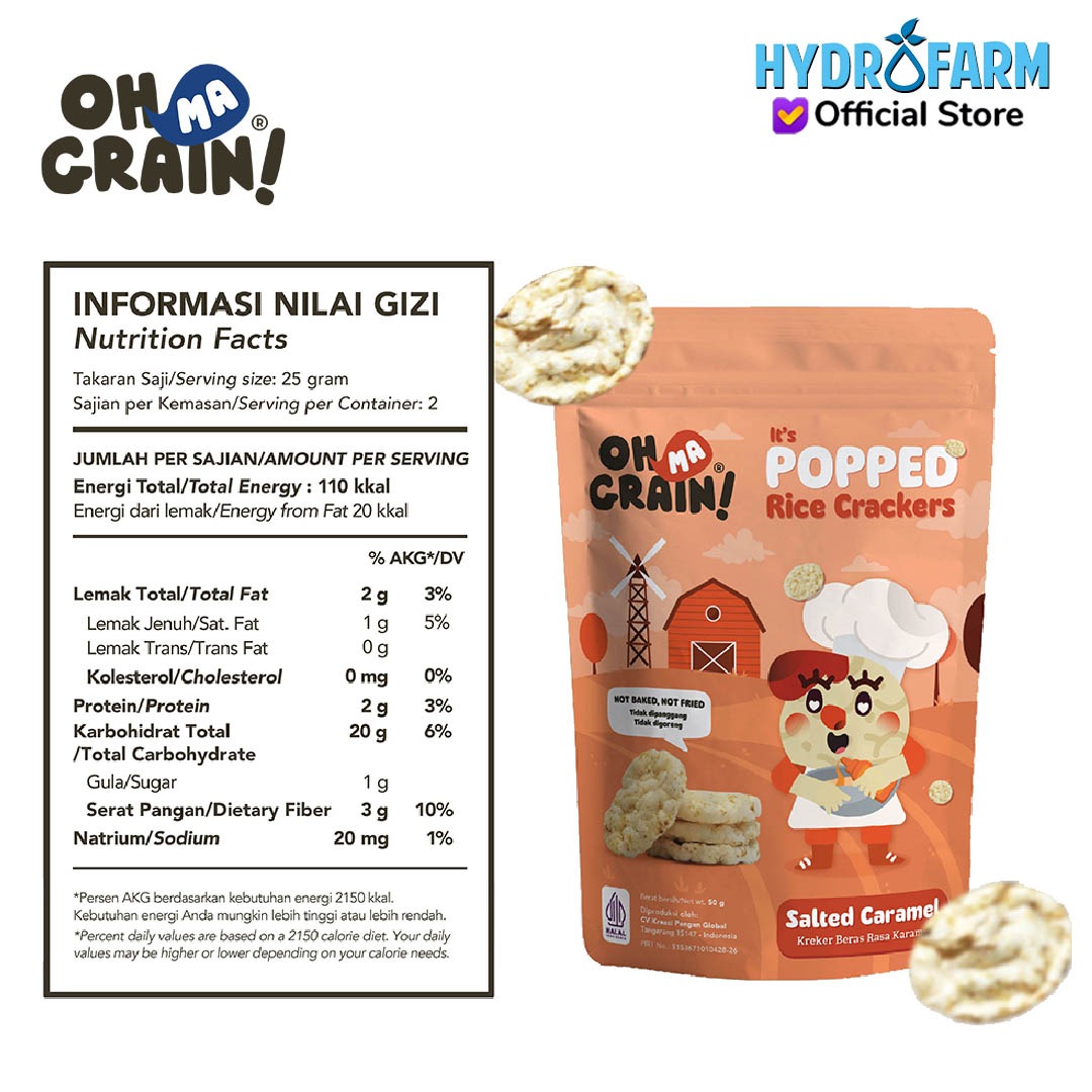 Popped Rice Crackers / Salted Caramel - Oh Ma Grain