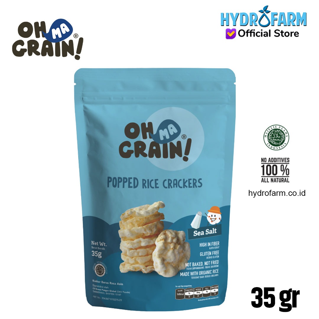 Popped Rice Crackers / Sea Salt - Oh Ma Grain