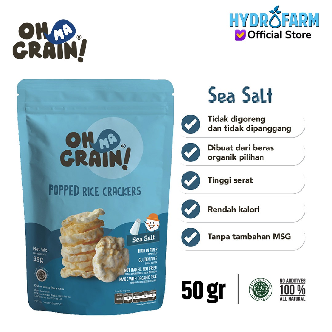 Popped Rice Crackers / Sea Salt - Oh Ma Grain