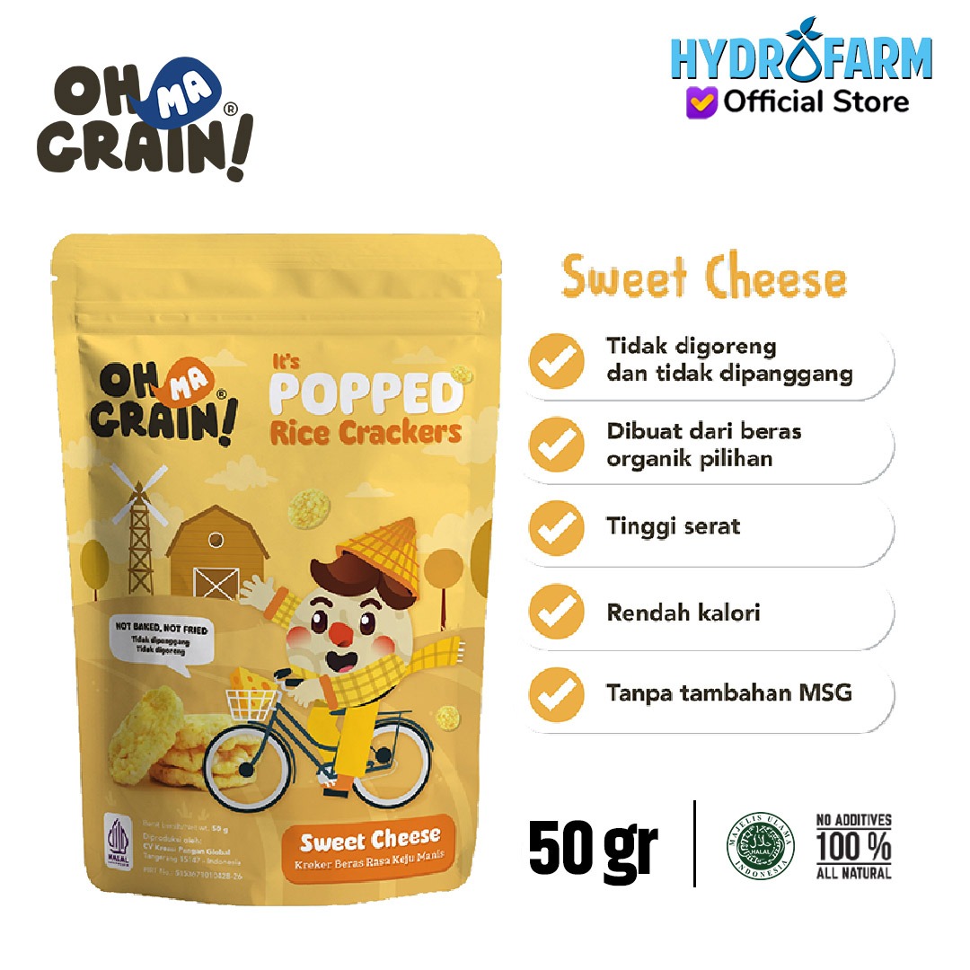 Popped Rice Crackers / Sweet Cheese - Oh Ma Grain