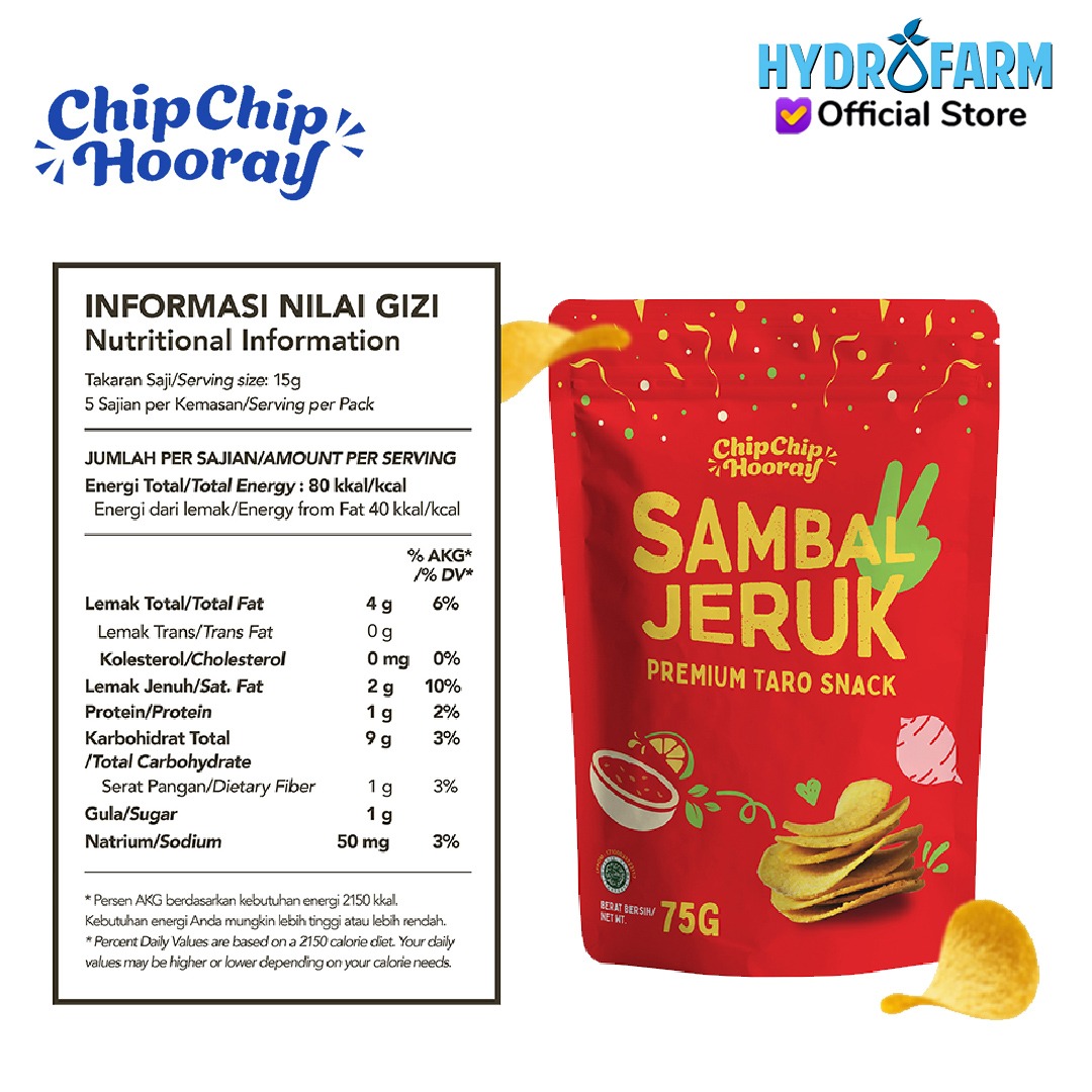 Premium Taro Snack / Keripik Talas (Sambal Jeruk) - Chip Chip Hooray