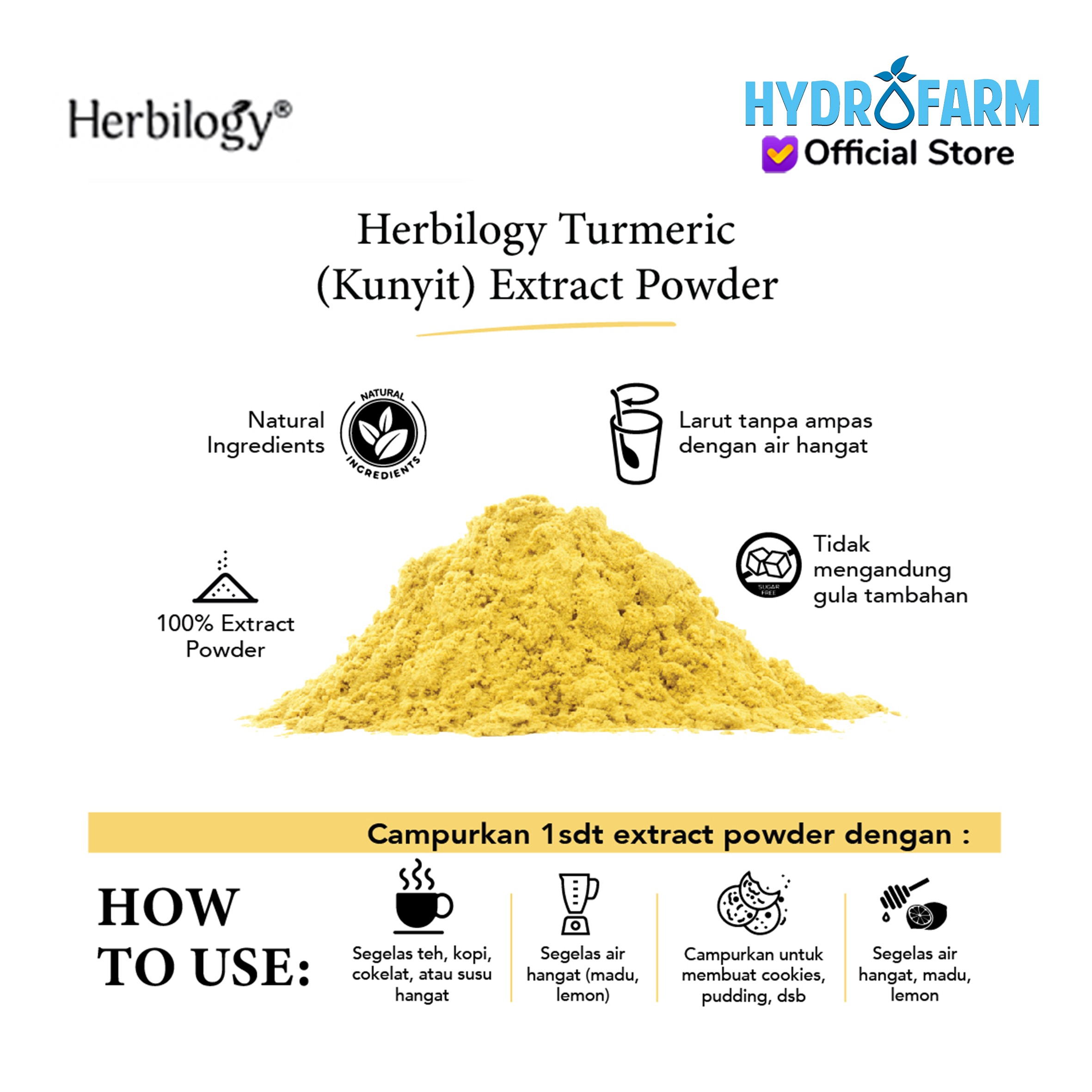 Herbilogy - Turmeric (Kunyit) Extract Powder
