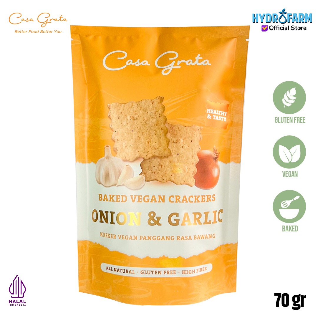 Baked Vegan Crackers - Onion & Garlic (CASA GRATA)