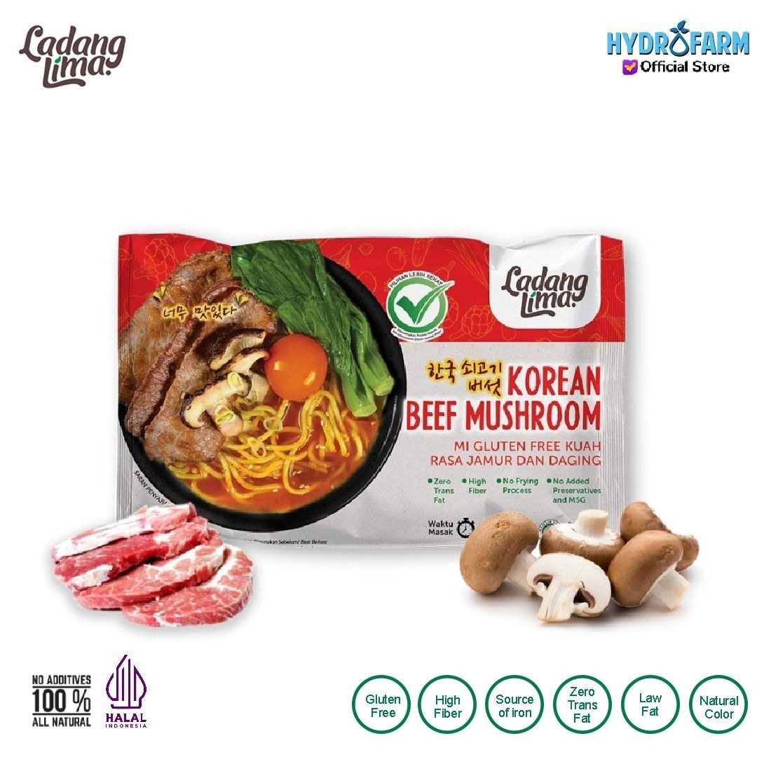 Ladang Lima - Korean Noodle Beef Mushroom / Mie Korea Daging Sapi Jamur Gluten Free