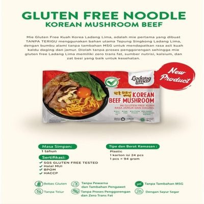 Ladang Lima - Korean Noodle Beef Mushroom / Mie Korea Daging Sapi Jamur Gluten Free