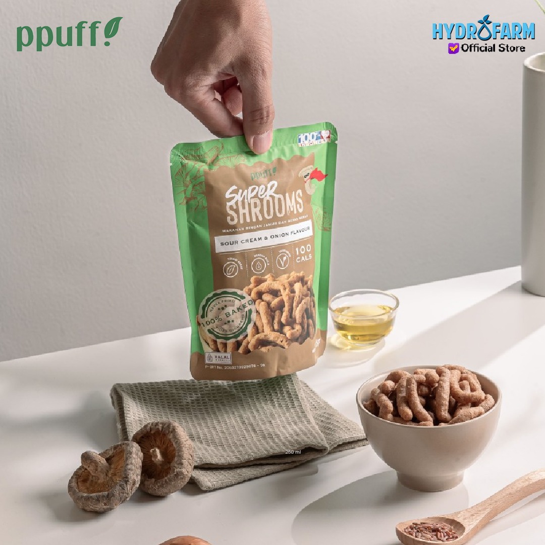 Ppuff! - Supershrooms Sour Cream & Onion / Keripik Jamur Cream Asam & Bawang