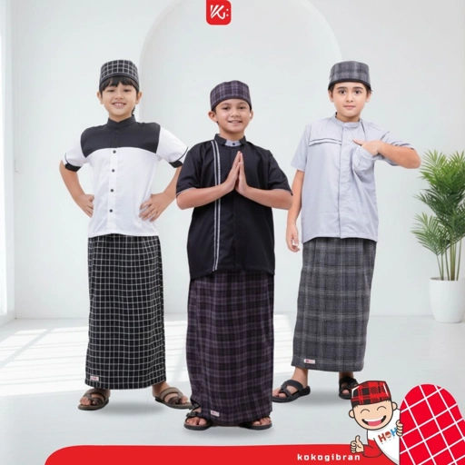 Image of Set Anak KokoGibran / Set Sarkoci / Sarcelko / Baju Muslim Anak / Baju Musilm Anak Laki Laki / Sarkoci Instan