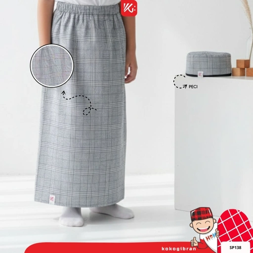 Image of Sarung Instan Anak KokoGibran / Sarung Peci Anak / Sarcel (SP138)