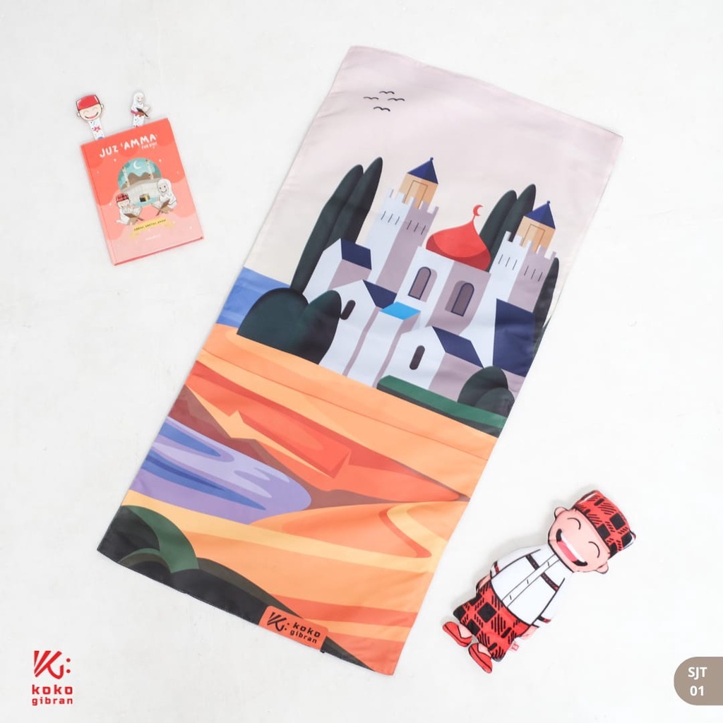 Sajadah Anak Custom Nama KokoGibran / Sajadah anak laki laki/ Perempuan / Sajadah Custom (Nature Series)