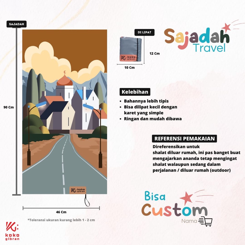 Sajadah Travel Anak KokoGibran / Sajadah Travel / Sajadah Anak (Nature Series)