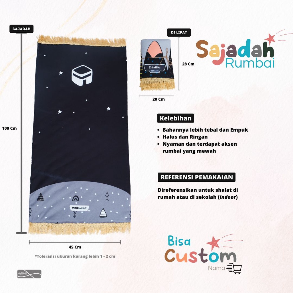 Sajadah Anak Rumbai MeTime / Sajadah Anak / Sajadah Tebal (Outer Space Series)