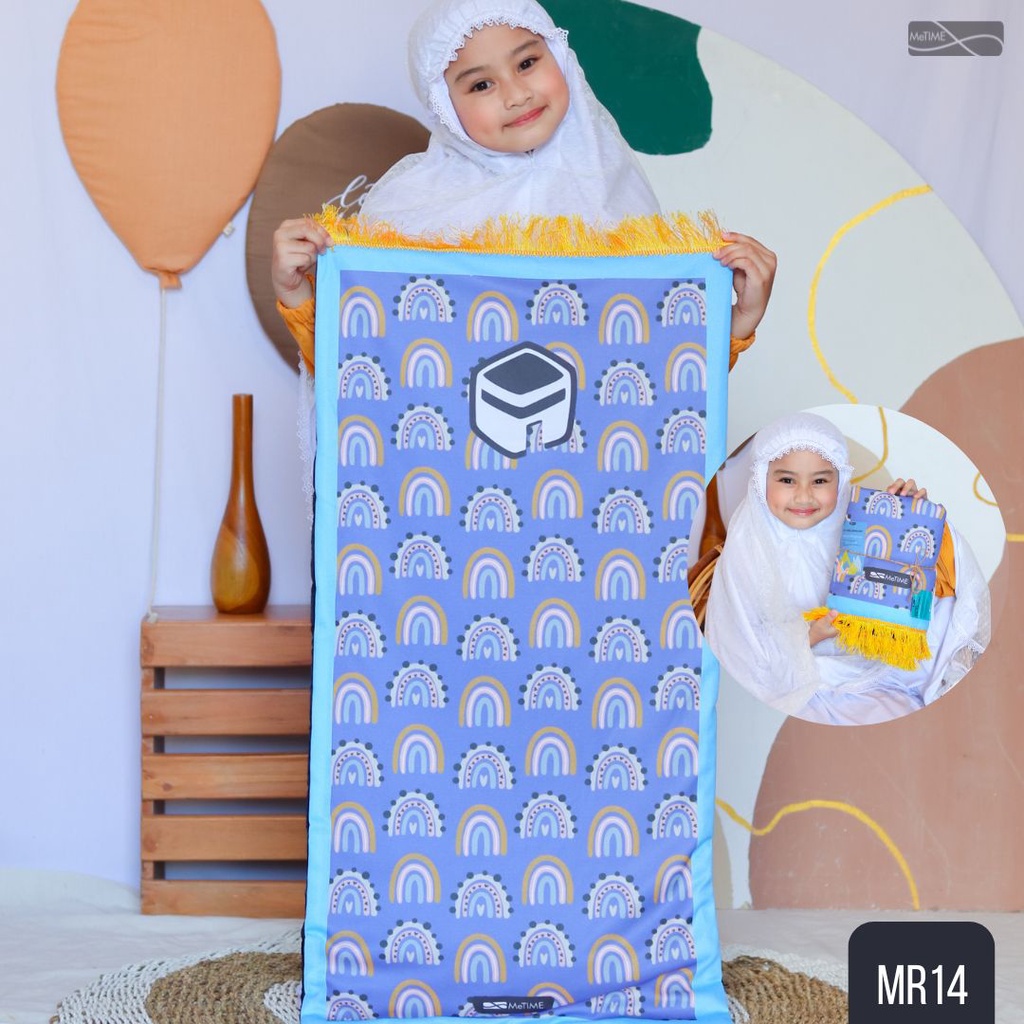 Sajadah Anak Custom Nama MeTime / Sajadah Nama / Sajadah Custom (Rainbow Series)