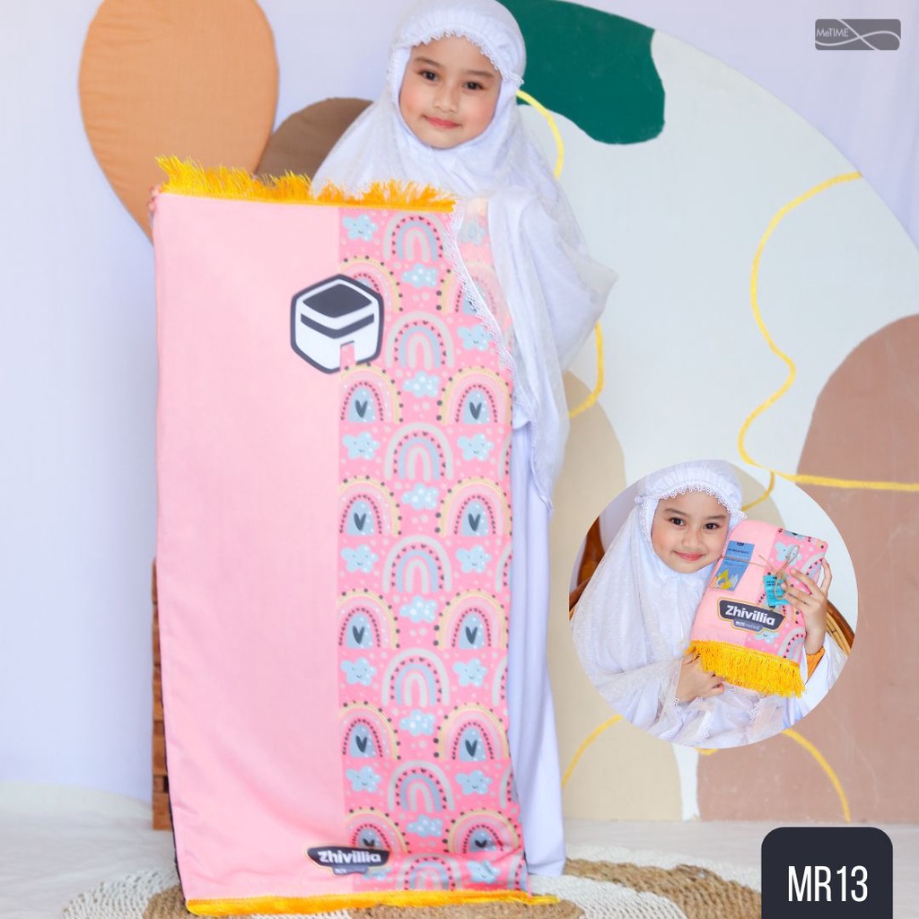 Sajadah Anak Custom Nama MeTime / Sajadah Nama / Sajadah Custom (Rainbow Series)