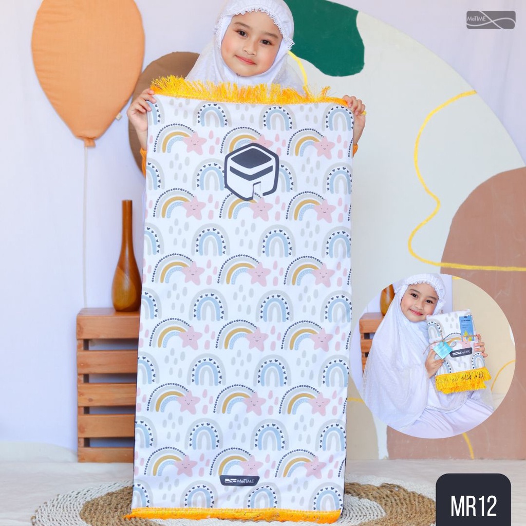 Sajadah Anak Custom Nama MeTime / Sajadah Nama / Sajadah Custom (Rainbow Series)