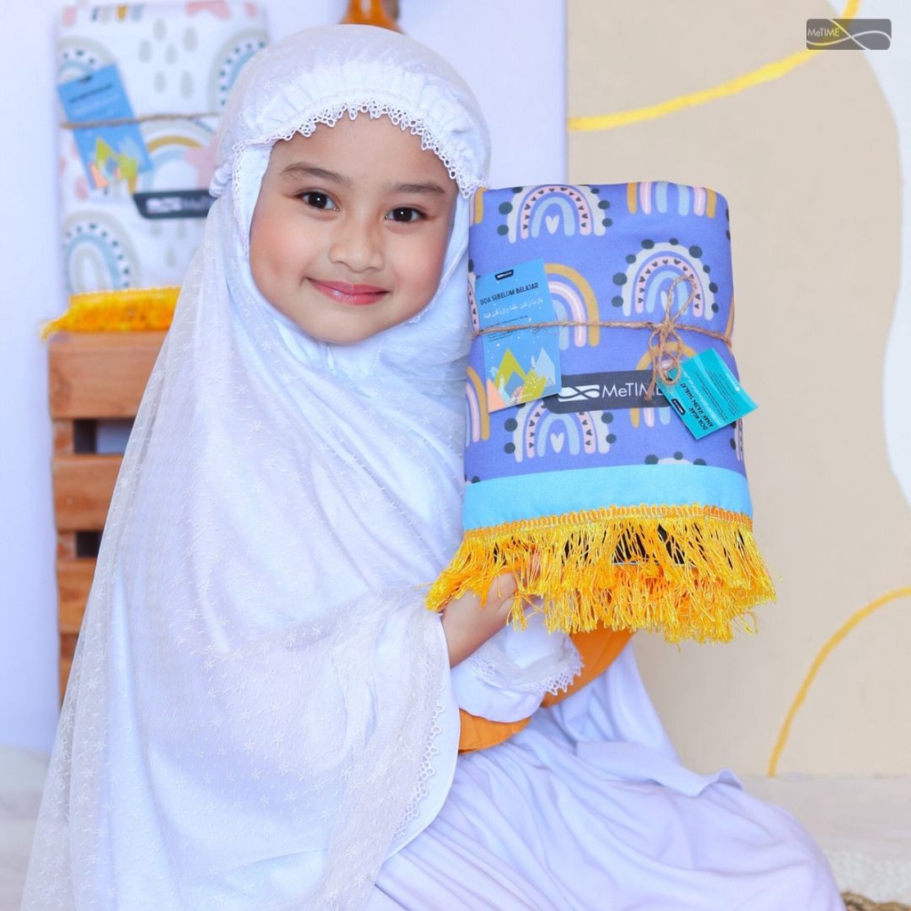 Sajadah Anak Custom Nama MeTime / Sajadah Nama / Sajadah Custom (Rainbow Series)
