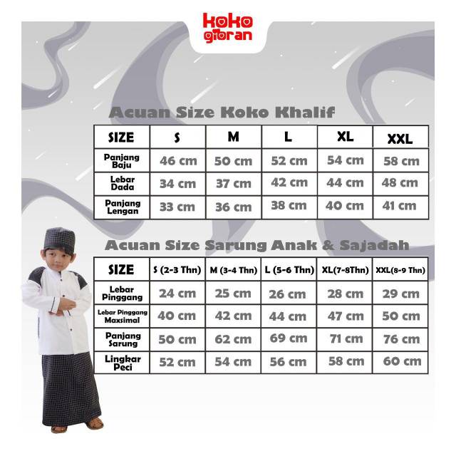 Baju Koko Anak KokoGibran / Baju Koko Anak Warna Putih / Baju Koko Anak / Baju Koko Premium / Koko Anak (KHALIF)